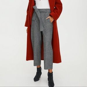 Aritzia Gray Wool Wilfred Cropped Pants